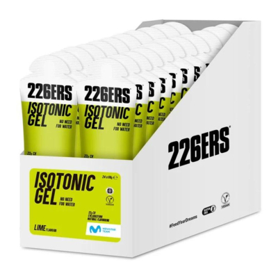 BOX ISOTONIC GEL LIME 226ers - żel izotoniczny o przedłużonym działaniu, o smaku limonek, 68g. (24 sztuki)