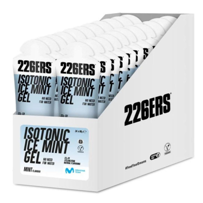 BOX ISOTONIC ICE GEL MINT 226ers - odświeżający żel izotoniczny o przedłużonym działaniu, z mentolem, 68g. (24 sztuki)